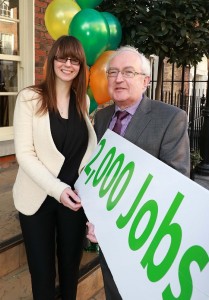 Lee-Jane Eastwood (Cré) and Padraic O'Neill (IrBEA) at the joint Biogas Manifesto launch on 12th November